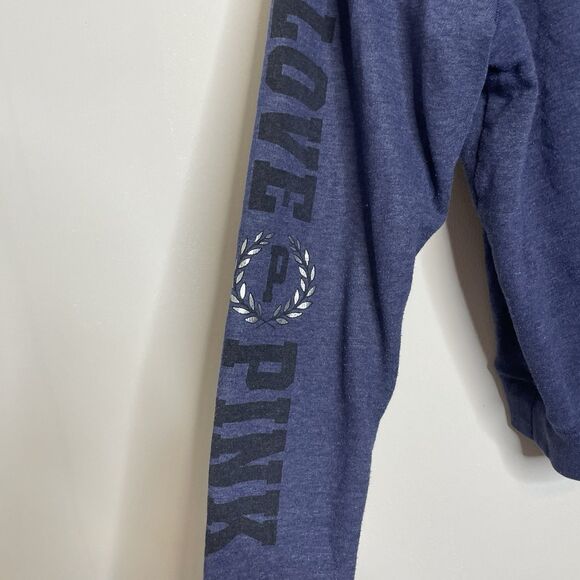 Women’s Victoria’s Secret PINK Quarter Zip Pullover Sweatshirt Blue Size Small - Picture 4 of 4